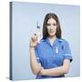 Nurse with Syringe-Kevin Curtis-Stretched Canvas