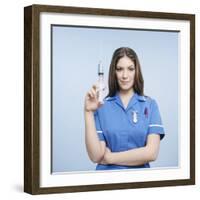 Nurse with Syringe-Kevin Curtis-Framed Premium Photographic Print