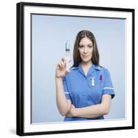 Nurse with Syringe-Kevin Curtis-Framed Photographic Print