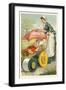 Nursemaid Wheeling Pram-null-Framed Art Print