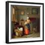 Nursemaid with Baby in an Interior and a Young Girl Preparing the Cradle-Pieter de Hooch-Framed Giclee Print