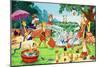 Nursery Animals Playing in the Garden-English School-Mounted Giclee Print