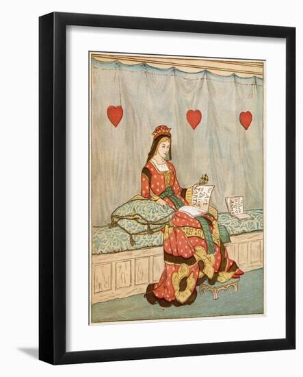 Nursery, Rhyme, the Queen of Hearts, Caldecott, 1 of 8-Randolph Caldecott-Framed Art Print