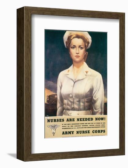 Nurses Are Needed Now! 1945-null-Framed Art Print