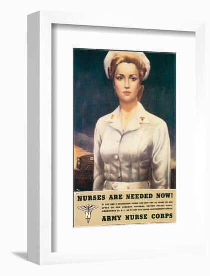 Nurses Are Needed Now! 1945-null-Framed Art Print