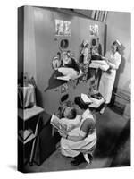 Nurses at Children's Hospital Tending Young Polio Patients Contained in Iron Lung Room-Hansel Mieth-Stretched Canvas