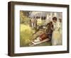 Nurses Attend to Wounded French Soldiers-A. De Riquer-Framed Art Print