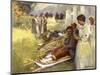 Nurses Attend to Wounded French Soldiers-A. De Riquer-Mounted Art Print
