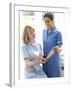 Nurses Checking Notes-Science Photo Library-Framed Photographic Print