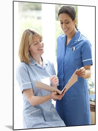 Nurses Checking Notes-Science Photo Library-Mounted Photographic Print