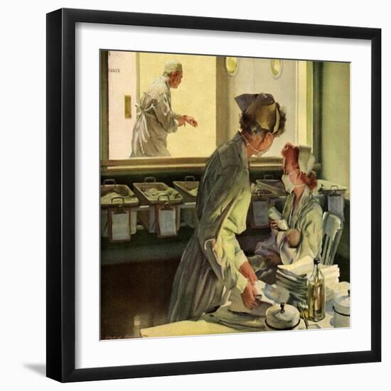 Nurses in Hospital, 1944-null-Framed Giclee Print