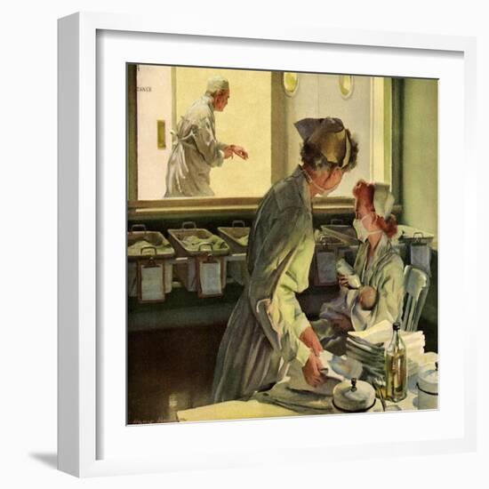 Nurses in Hospital, 1944-null-Framed Giclee Print