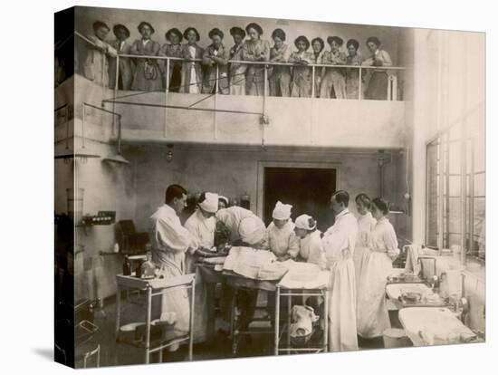 Nurses Watch a Surgical Demonstration from a Balcony-null-Stretched Canvas