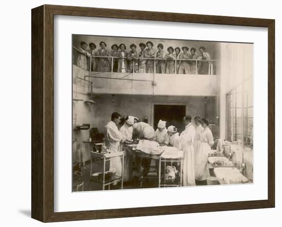 Nurses Watch a Surgical Demonstration from a Balcony-null-Framed Photographic Print