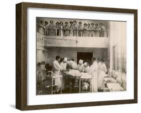 Nurses Watch a Surgical Demonstration from a Balcony-null-Framed Photographic Print