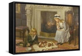 Nursing a Treasured Pet-Charles Haigh-Wood-Framed Stretched Canvas