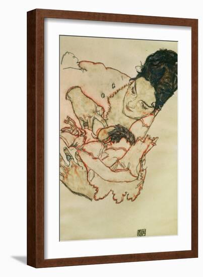 Nursing Mother (Stephanie Gruenwald) 1917-Egon Schiele-Framed Giclee Print