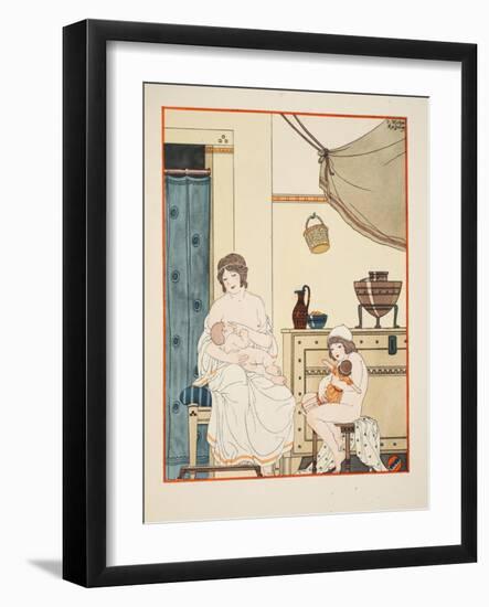 Nursing of Infants, Illustration from 'The Works of Hippocrates', 1934 (Colour Litho)-Joseph Kuhn-Regnier-Framed Giclee Print