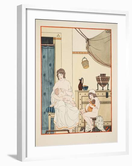 Nursing of Infants, Illustration from 'The Works of Hippocrates', 1934 (Colour Litho)-Joseph Kuhn-Regnier-Framed Giclee Print
