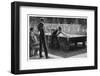 Nursing the Balls: Serious Game of Billiards-null-Framed Premium Photographic Print