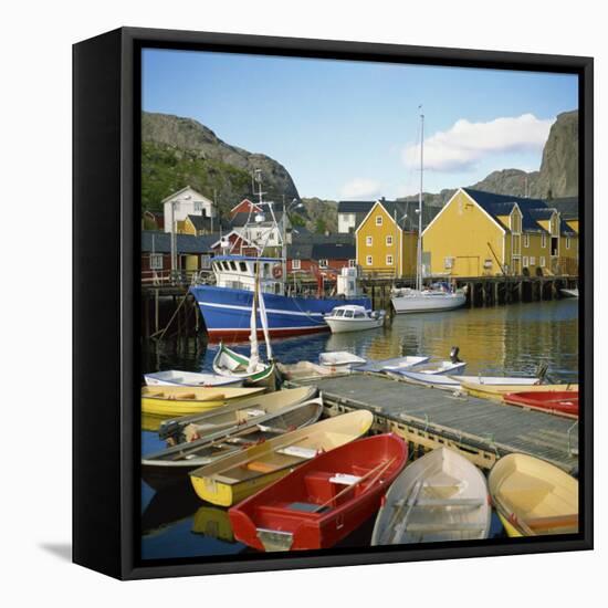 Nusfjord, Lofotens, Norway, Scandinavia, Europe-David Lomax-Framed Stretched Canvas