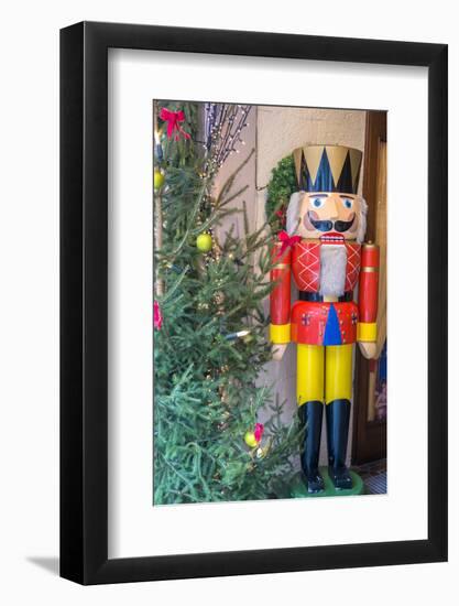 Nutcracker outside Kathe Wohlfahrt store, Rothenburg, Germany-Jim Engelbrecht-Framed Photographic Print