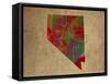 NV Colorful Counties-Red Atlas Designs-Framed Stretched Canvas