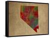 NV Colorful Counties-Red Atlas Designs-Framed Stretched Canvas