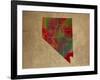 NV Colorful Counties-Red Atlas Designs-Framed Giclee Print