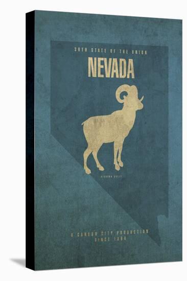 NV State Minimalist Posters-Red Atlas Designs-Stretched Canvas