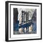 NY Bridge at Dusk II-Dan Meneely-Framed Premium Giclee Print