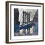 NY Bridge at Dusk II-Dan Meneely-Framed Premium Giclee Print