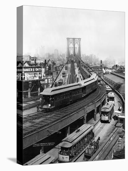 NY: Brooklyn Bridge, 1898-null-Stretched Canvas