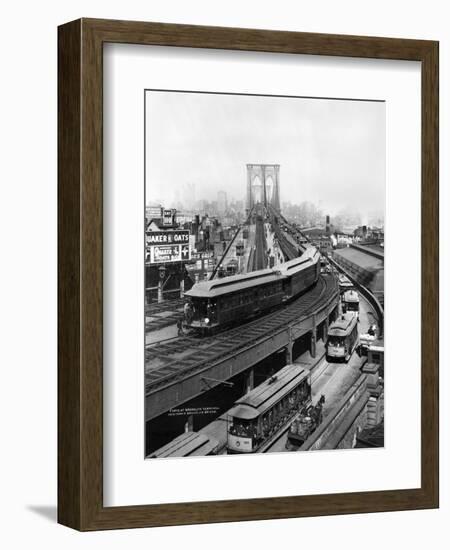 NY: Brooklyn Bridge, 1898-null-Framed Giclee Print