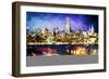 NY City Night I - In the Style of Oil Painting-Philippe Hugonnard-Framed Giclee Print