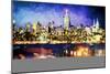 NY City Night I - In the Style of Oil Painting-Philippe Hugonnard-Mounted Giclee Print