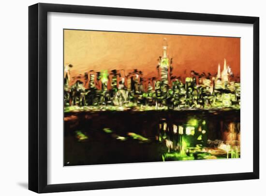 NY City Night II - In the Style of Oil Painting-Philippe Hugonnard-Framed Giclee Print