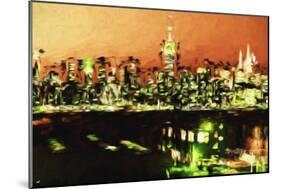 NY City Night II - In the Style of Oil Painting-Philippe Hugonnard-Mounted Giclee Print