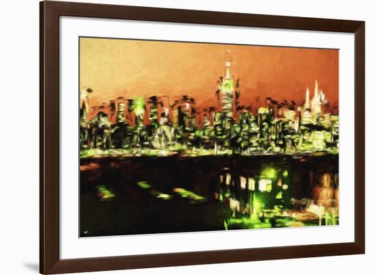 NY City Night II - In the Style of Oil Painting-Philippe Hugonnard-Framed Giclee Print