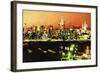 NY City Night II - In the Style of Oil Painting-Philippe Hugonnard-Framed Giclee Print