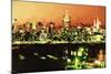 NY City Night II - In the Style of Oil Painting-Philippe Hugonnard-Mounted Giclee Print