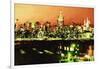 NY City Night II - In the Style of Oil Painting-Philippe Hugonnard-Framed Giclee Print