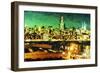 NY City Night III - In the Style of Oil Painting-Philippe Hugonnard-Framed Giclee Print