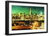 NY City Night III - In the Style of Oil Painting-Philippe Hugonnard-Framed Giclee Print