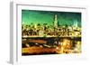 NY City Night III - In the Style of Oil Painting-Philippe Hugonnard-Framed Giclee Print