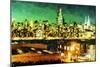 NY City Night III - In the Style of Oil Painting-Philippe Hugonnard-Mounted Giclee Print