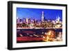NY City Night IV - In the Style of Oil Painting-Philippe Hugonnard-Framed Giclee Print