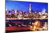 NY City Night IV - In the Style of Oil Painting-Philippe Hugonnard-Mounted Giclee Print