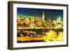 NY City Night V - In the Style of Oil Painting-Philippe Hugonnard-Framed Giclee Print