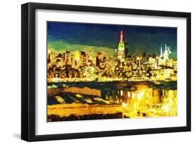 NY City Night V - In the Style of Oil Painting-Philippe Hugonnard-Framed Giclee Print